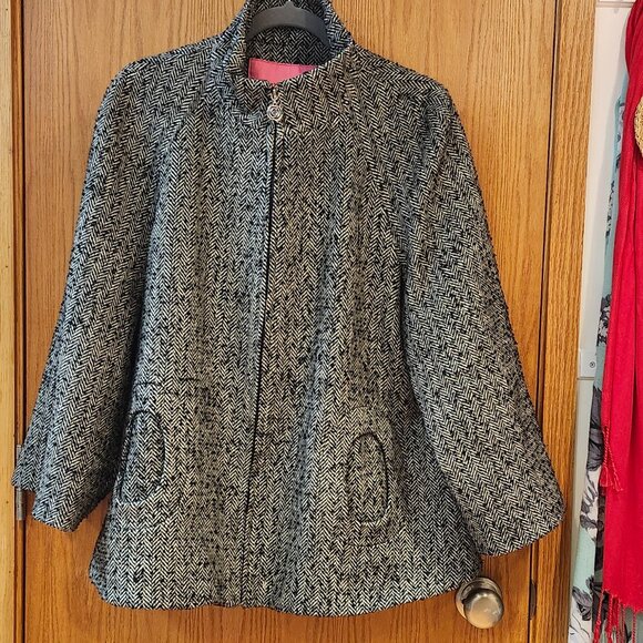 BETSEY JOHNSON Tweed Swing Coat - Picture 1 of 14